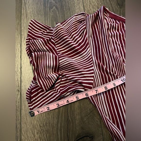 Free People Red Flutter Sleeve Wrap Blouse - Picture 8 of 10